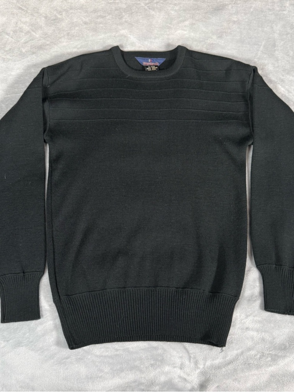 Vintage Hermans Sweater Mens M (Fits S) Slim Fit Wool Acrylic Black